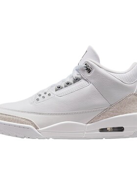 耐克男鞋AIR JORDAN 3 AJ3白色中帮运动鞋复古篮球鞋CT8532-111