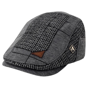 阿萝璃帽子男款鸭舌帽秋冬季新款老年人贝雷帽时尚复古保暖前进帽