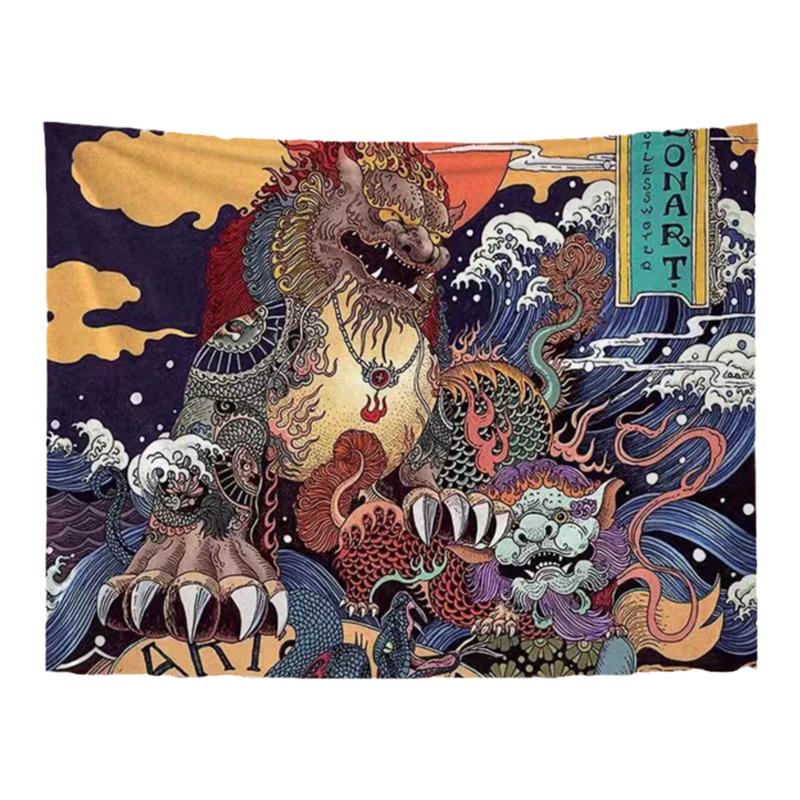 浮世绘背景布挂布网红直播挂毯
