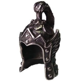 显若刀坠凤翅铠甲傩面具大明武将头盔银铜伞绳手工DIY吊挂坠礼EDC