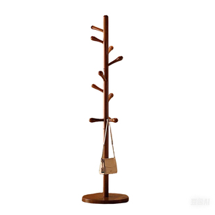 实木衣帽架落地挂衣架客厅办公室房间床头宿舍家用立式挂衣服架子