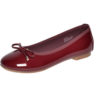 REEMOOR睿慕2025年秋季新款浅口单鞋芭蕾船鞋漆皮软底蛋卷鞋女鞋