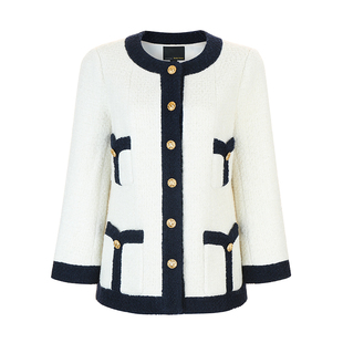 Bettychow 1985秀场款白羊毛外套秋冬时髦气质轻奢小香风上衣