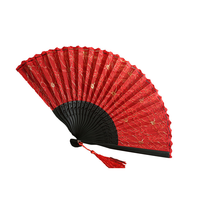 精美女扇折扇双层蕾丝扇子文艺