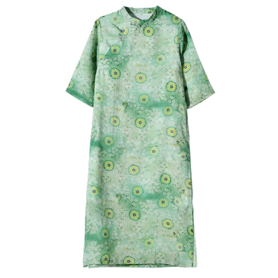 莎韵诗文艺日常旗袍印花连衣裙