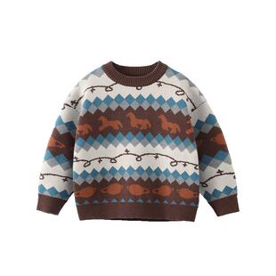 [抗静电包芯纱]齐齐熊男童毛衣加厚冬季宝宝上衣儿童打底针织衫女