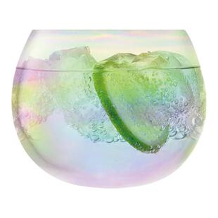 英国LSA进口炫彩泡泡玻璃水杯家用圆形不倒翁鸡尾酒杯高脚红酒杯