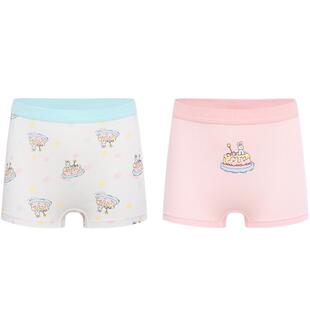 全棉时代秋儿童内裤纯棉弹力平角中腰透气学生可爱女儿童内裤