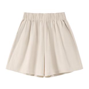 KMV真维斯三分裤短裤女2024新款夏季小个子高腰宽松显瘦棉休闲裤