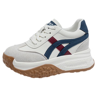 8cm隐形内增高德训鞋2026新款春季小个子运动阿甘女鞋轻便显脚小