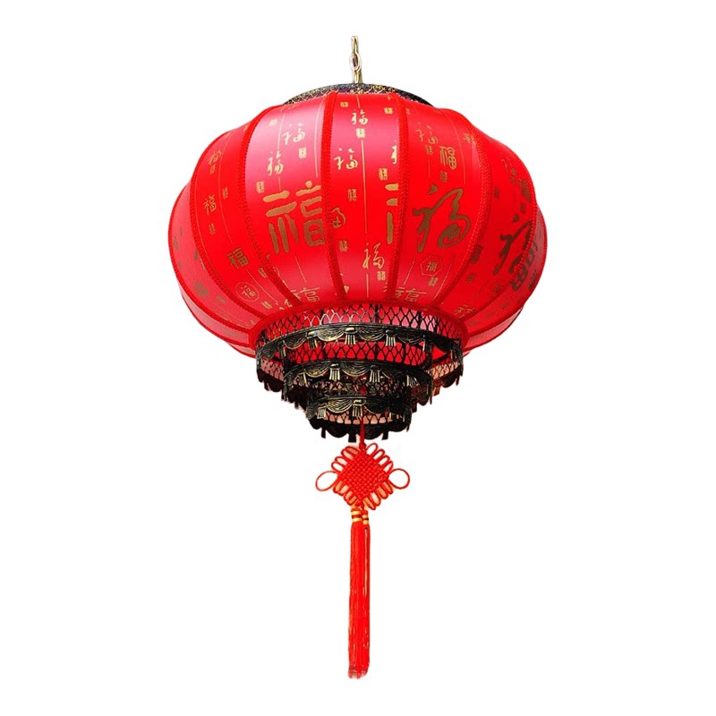 中式圆羊皮灯笼户外防水挂饰