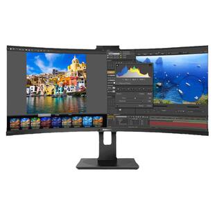 飞利浦34英寸显示器曲面带鱼屏Type-c内置音箱摄像多源346P1CRH