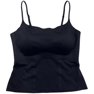 冰丝新款无痕带胸垫一体吊带背心平口显瘦大胸显小内衣内搭打底