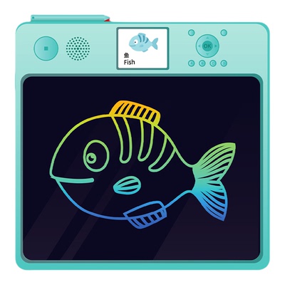 鲸鱼AI儿童画板汉语拼音识字学练机口算启蒙智能双屏早教手写板