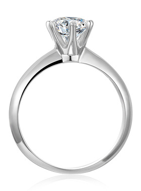 六爪莫桑钻生日礼物闭口戒指空托