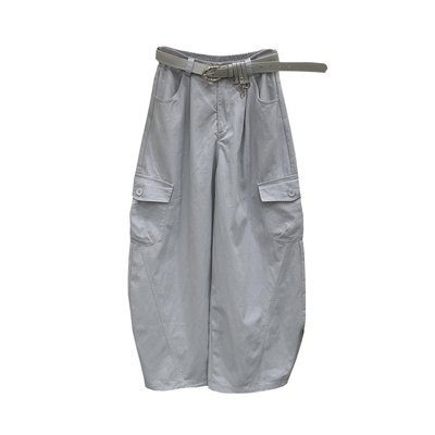 纯色日系百搭工装裤女春季新款高腰宽松休闲阔腿长裤子