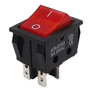 30A电焊机大电流船型开关大功率翘板电源开关KCD4带灯船形四脚2挡