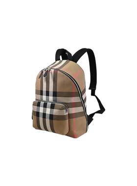 欧洲直邮【自营】BURBERRY/博柏利Jeff经典格纹休闲商务双肩包