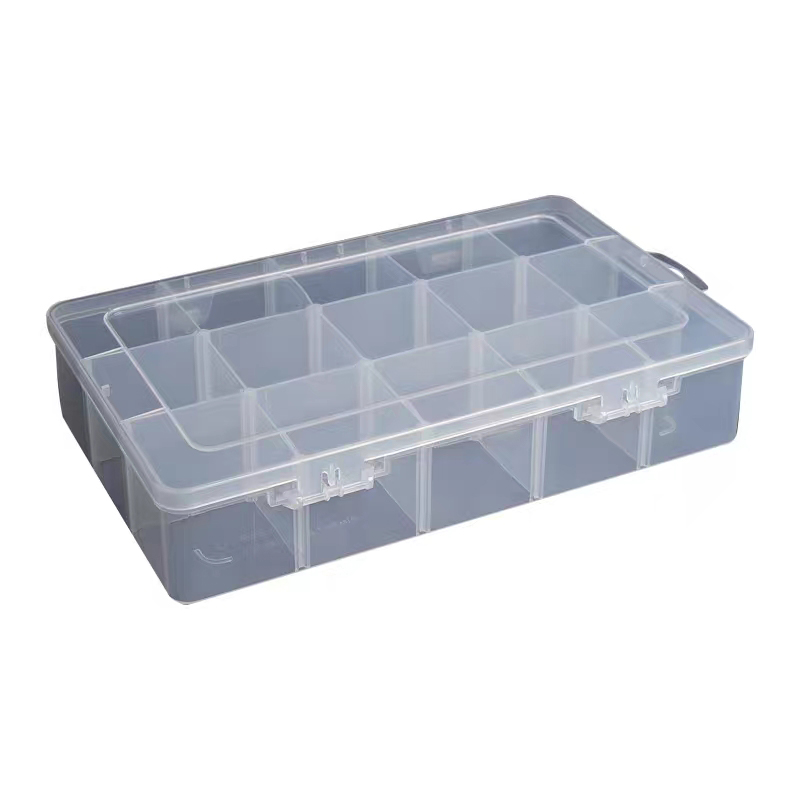 工具盒分隔配件盒8格五金零件盒透明有盖塑胶盒diy橡皮筋包装盒