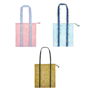 SoftServe柔软供应 sorbet waffle单肩包手工织带拼接网兜网袋包