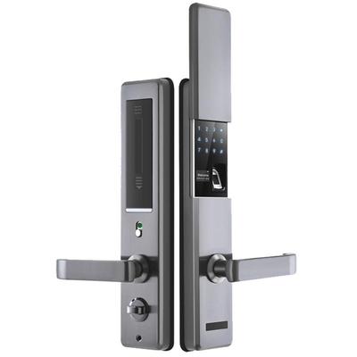 指纹锁彩米双开门不锈钢智能锁