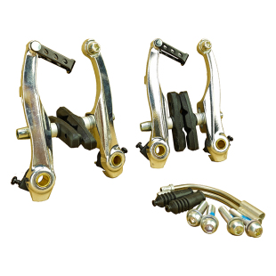 412刹车D6银色修补山地折叠自行车制动夹器V刹刹车皮弯管610