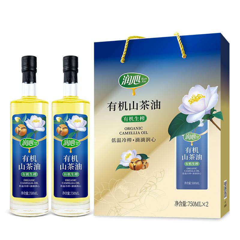 润心有机茶油750ml礼盒领券立减