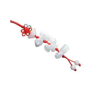 马年新款天然翡翠玉十二生肖羊虎狗猴鸡三合挂饰手工玉石手机吊坠