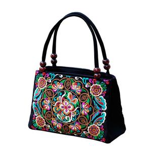 2026新款中老年女包民族风绣花包包刺绣帆布小包中年女士手提包