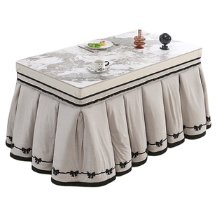 烤火桌子罩套长方形轨道拉链款加厚电烤炉套罩冬天取暖桌布烤火被