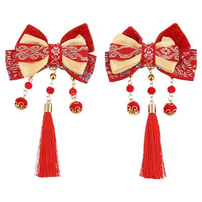 儿童新年中国风红色喜庆发夹