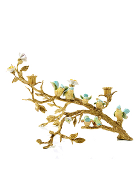 烛台陶瓷配铜美式客厅玄关壁炉