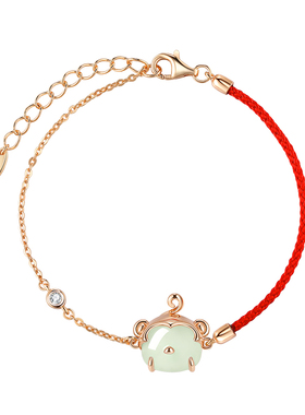 和田玉猴子手链纯银女生