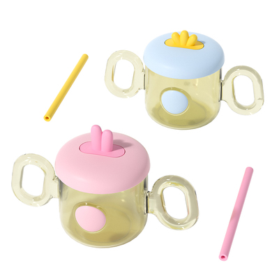 儿童牛奶杯宝宝喝奶瓶tritan材质1-2-3岁以上带刻度直饮吸管水杯