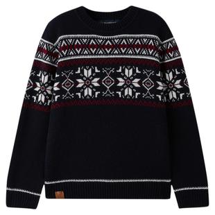 【31%绵羊毛】eland kids衣恋童装男童针织衫25年冬季费尔岛毛衣