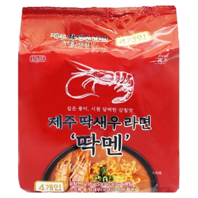 韩国直邮济州岛虾味拉面118g*4