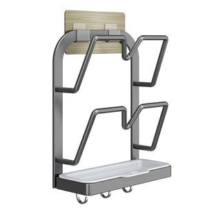 锅盖架壁挂式免打孔多功能家用厨房置物架多层菜板放置架子锅架