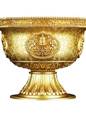 慧宝黄铜供水杯佛堂桌面摆件