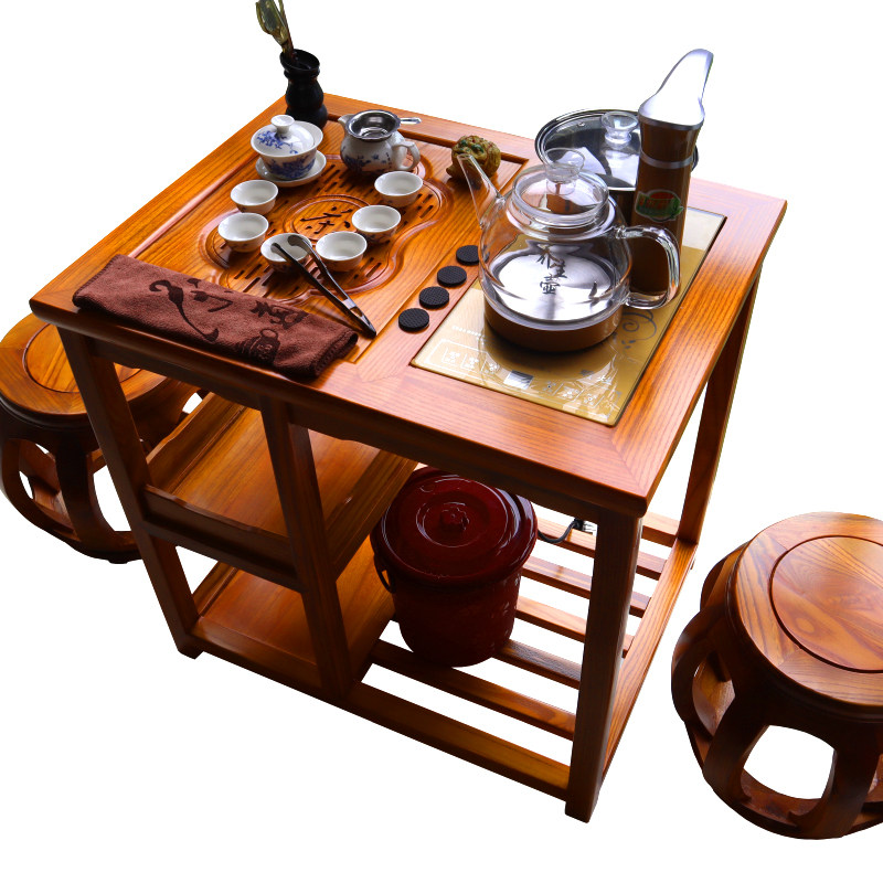 全实木功夫阳台小茶桌椅茶台中式