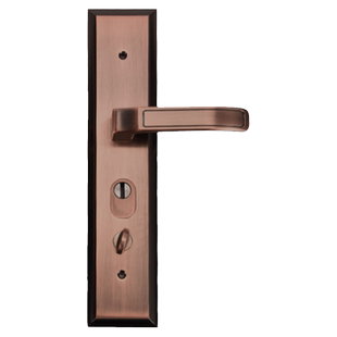 上门安装万嘉防盗门拉手锌合金红古铜大门把手通用机械门锁套装