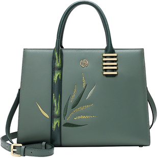 【宝藏新品】中国风刺绣真皮杀手包大容量单肩妈妈包手提斜挎潮