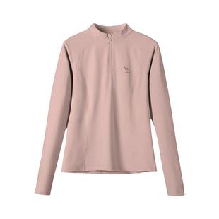 骆驼运动立领长袖T恤薄绒速干衣女2025秋冬新款瑜伽服跑步上衣男