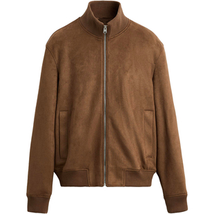 柜429!秋冬款男反绒皮修身直筒夹克6318405 778绒面外套6318/405