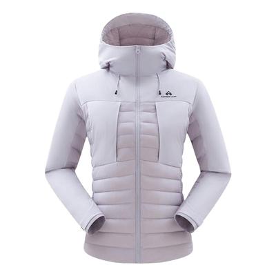 拓路者拼接连帽短款轻量羽绒服女款秋冬新款户外保暖登山服外套