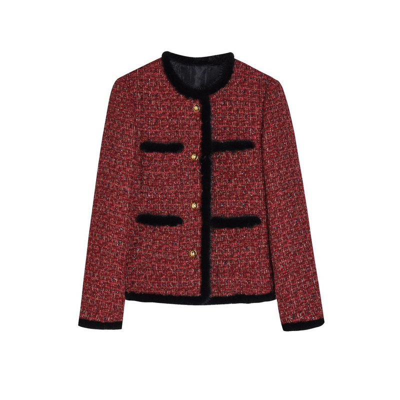 2025新款秋冬红色小香风羽绒服