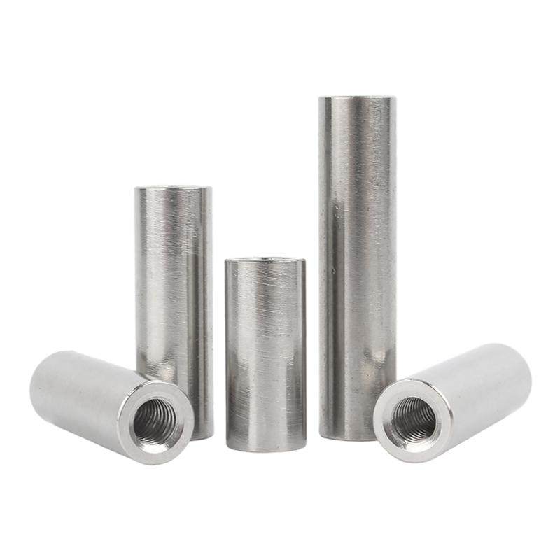304不锈钢销子双头内螺纹圆柱销两头带孔支撑柱连接杆导柱M5-M20