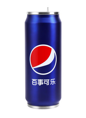 新款创意潮流不锈钢可乐保温双层水杯易拉罐茶杯便携式带吸管直饮