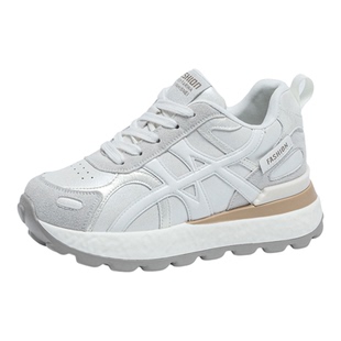 德训鞋女2026新款超火厚底阿甘鞋春季轻便真皮内增高运动休闲鞋子