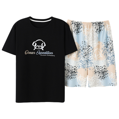 男士纯棉睡衣青少年薄款夏季