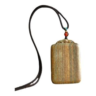 绿檀木平安无事牌吊坠转运车挂钥匙扣新中式无事牌项链木质挂件